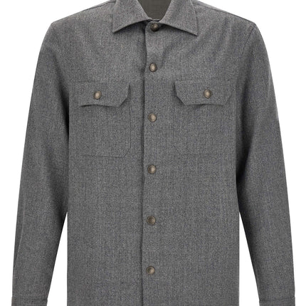 Brunello Cucinelli Gray Virgin Wool Blouse Brunello Cucinelli