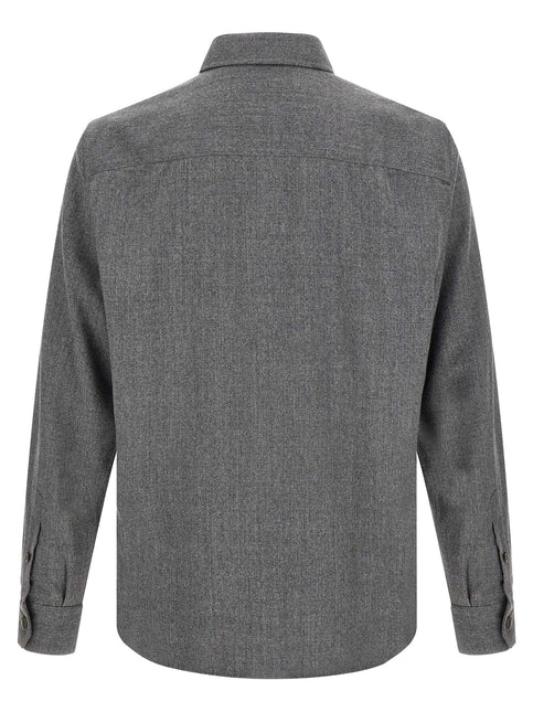 Brunello Cucinelli Gray Virgin Wool Blouse Brunello Cucinelli