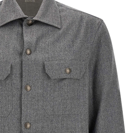 Brunello Cucinelli Gray Virgin Wool Blouse Brunello Cucinelli
