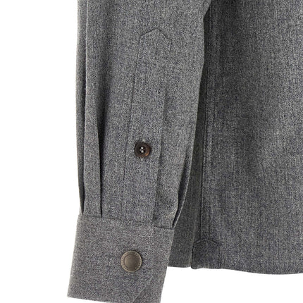 Brunello Cucinelli Gray Virgin Wool Blouse Brunello Cucinelli