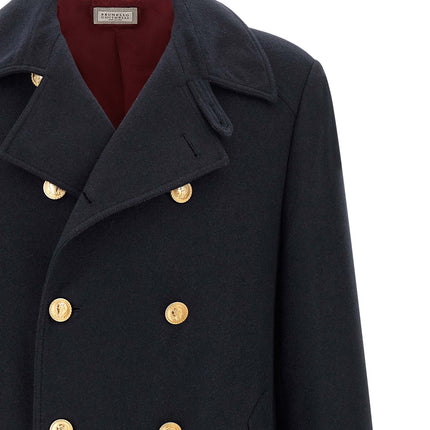 Brunello Cucinelli Blue Cashmere Coat Brunello Cucinelli