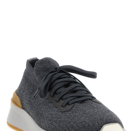 Brunello Cucinelli Gray Cotton Athletic Sneakers
