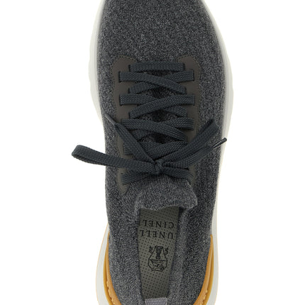 Brunello Cucinelli Gray Cotton Athletic Sneakers