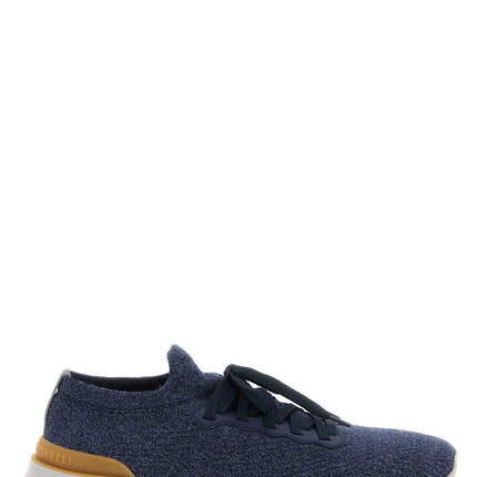 Brunello Cucinelli Blue Wool Athletic Sneakers