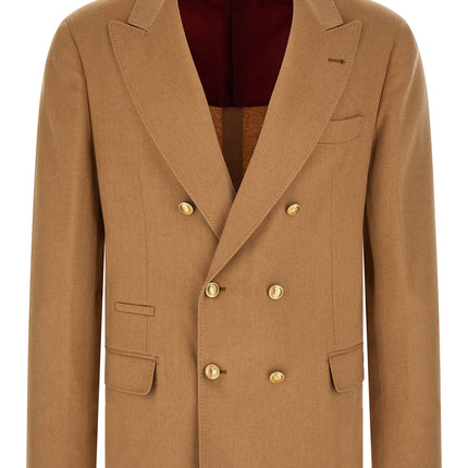 Brunello Cucinelli Beige Camel Hair  Blazer