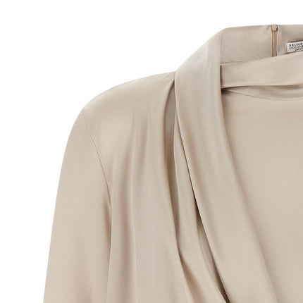Brunello Cucinelli Beige Silk Blouse