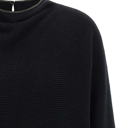 Brunello Cucinelli Black Virgin Wool Short Dress