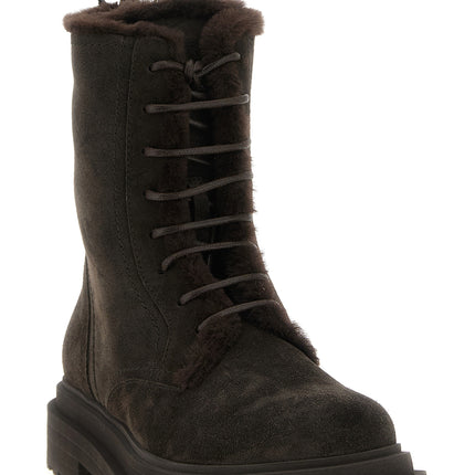 Brunello Cucinelli Brown Calfskin Lace-Up Boots