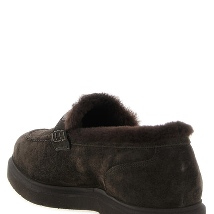 Brunello Cucinelli Brown Calfskin Slip-On Loafers