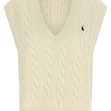 Polo Ralph Lauren White Wool Sleeveless Jacket
