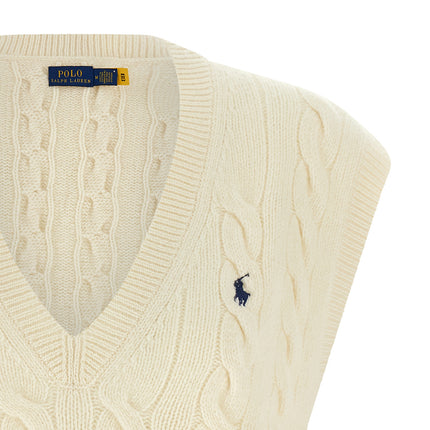 Polo Ralph Lauren White Wool Sleeveless Jacket