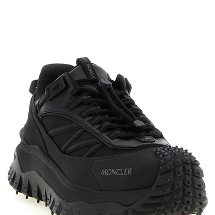 Moncler Black Leather Athletic Sneakers