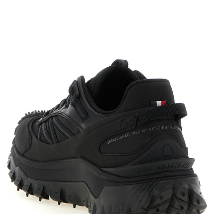 Moncler Black Leather Athletic Sneakers