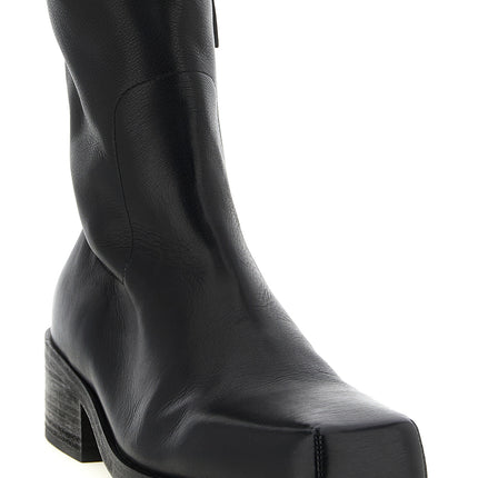 Marsell Black Calfskin Ankle Boots