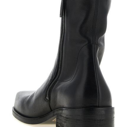 Marsell Black Calfskin Ankle Boots