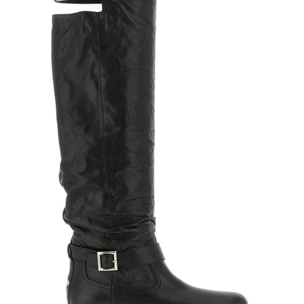 Jimmy Choo Black Leather Over The Knee