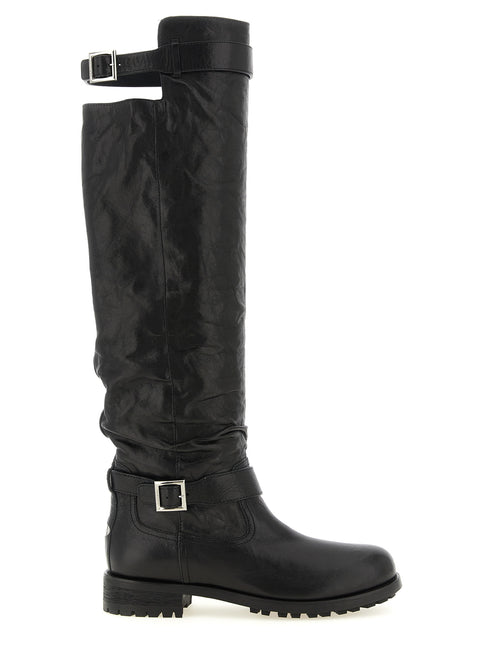 Jimmy Choo Black Leather Over The Knee