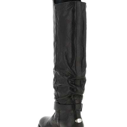 Jimmy Choo Black Leather Over The Knee