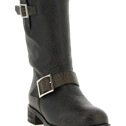 Jimmy Choo Black Leather Ankle Boots