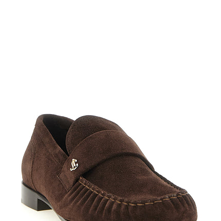 Jimmy Choo Brown Leather Slip-On Loafers