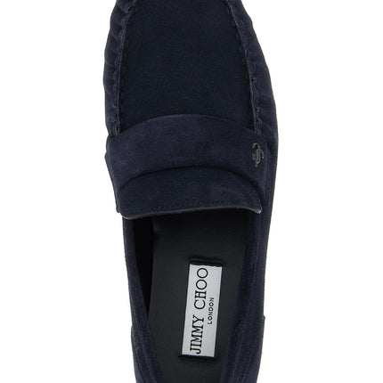 Jimmy Choo Blue Leather Slip-On Loafers