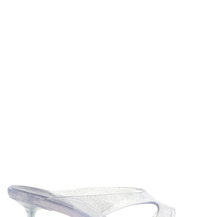 Jimmy Choo Silver Rubber Flat Sandals
