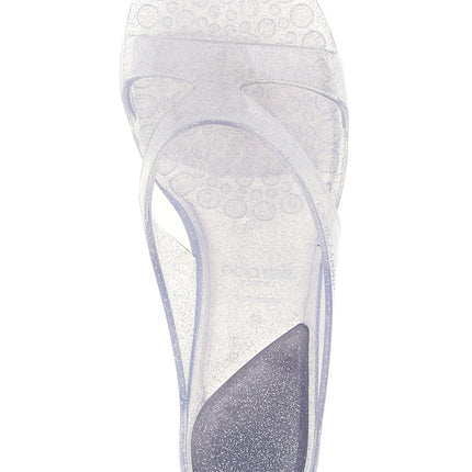 Jimmy Choo Silver Rubber Flat Sandals