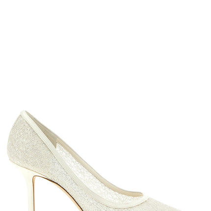 Jimmy Choo White Tencel High Heel Pumps