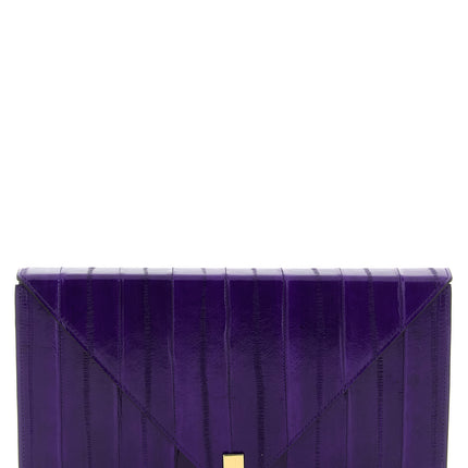 Giuseppe Zanotti Purple Leather Clutch Bag