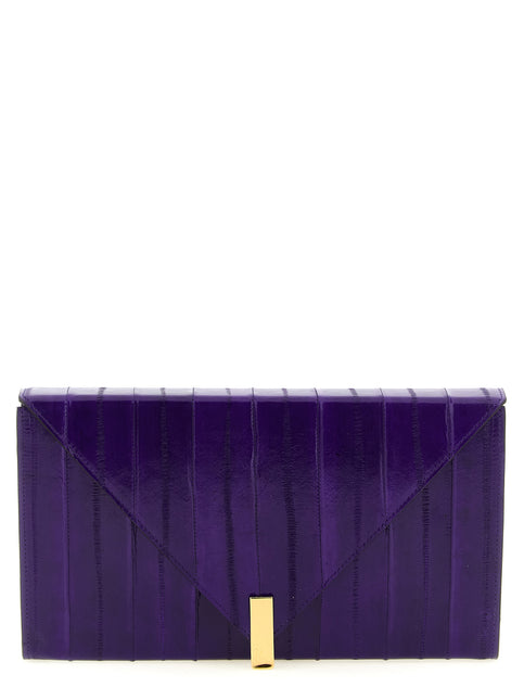 Giuseppe Zanotti Purple Leather Clutch Bag