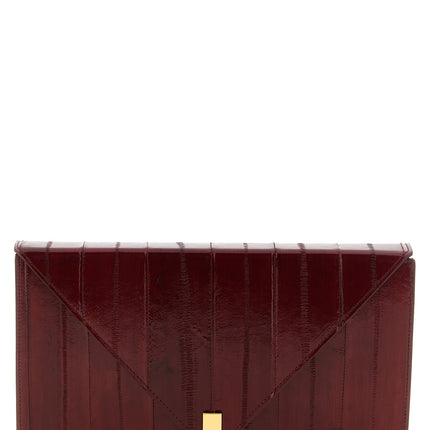 Giuseppe Zanotti Bordeaux Leather Clutch Bag