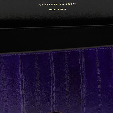 Giuseppe Zanotti Purple Leather Clutch Bag