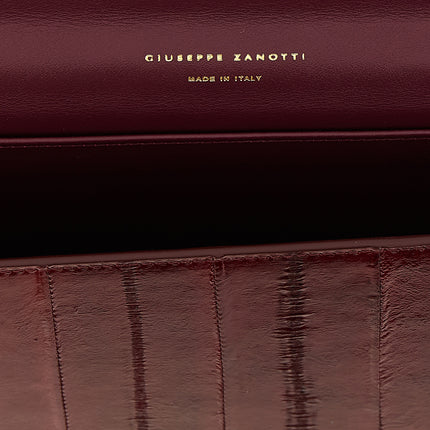 Giuseppe Zanotti Bordeaux Leather Clutch Bag