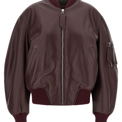 The Attico Bordeaux Lamb Leather Leather Jacket