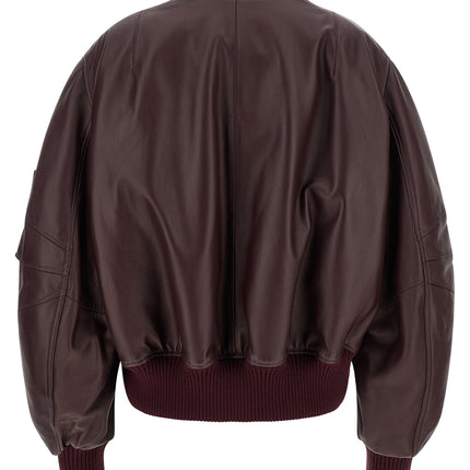 The Attico Bordeaux Lamb Leather Leather Jacket