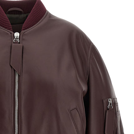 The Attico Bordeaux Lamb Leather Leather Jacket