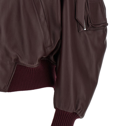 The Attico Bordeaux Lamb Leather Leather Jacket