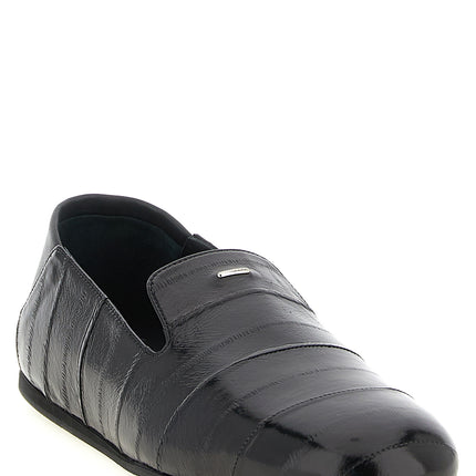 Giuseppe Zanotti Black Leather Slip-On Loafers