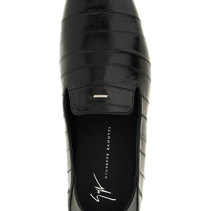 Giuseppe Zanotti Black Leather Slip-On Loafers