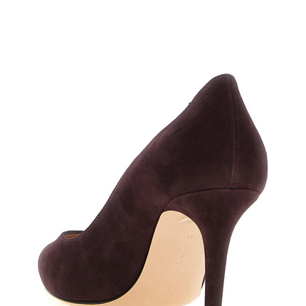 Gianvito Rossi Bordeaux Suede Leather High Heel Pumps