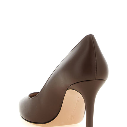 Gianvito Rossi Brown Calfskin High Heel Pumps
