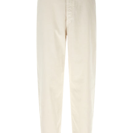 Brunello Cucinelli White Cotton Relaxed Fit Jeans