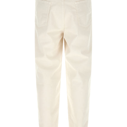 Brunello Cucinelli White Cotton Relaxed Fit Jeans