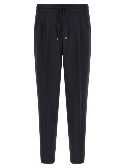 Brunello Cucinelli Blue Virgin Wool Casual Pants
