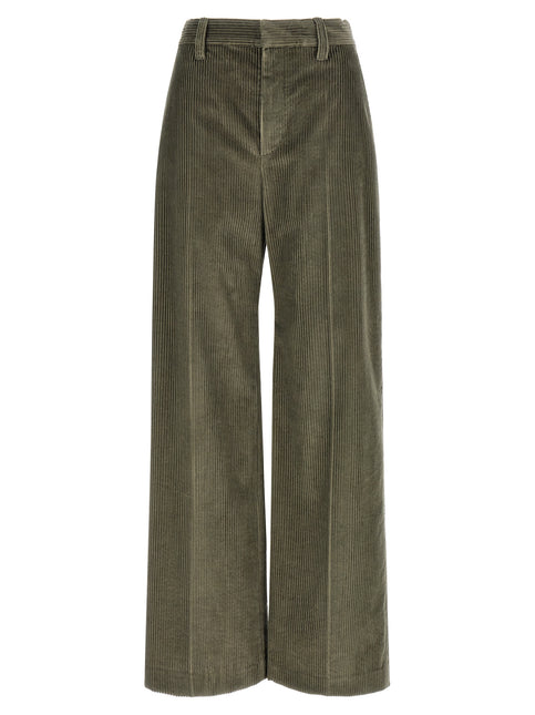 Brunello Cucinelli Bicolor Cotton Flared Pants