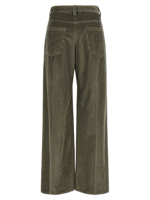 Brunello Cucinelli Bicolor Cotton Flared Pants