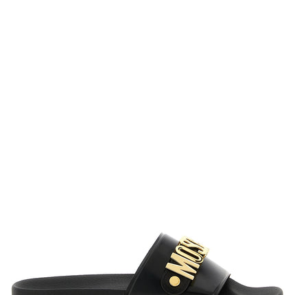Moschino Gold Pvc Slides