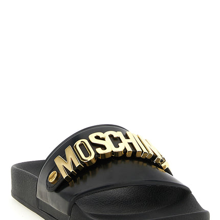 Moschino Gold Pvc Slides