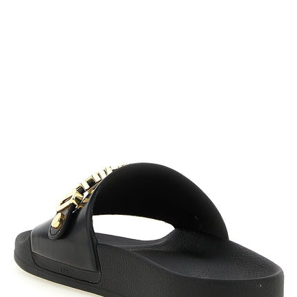 Moschino Gold Pvc Slides