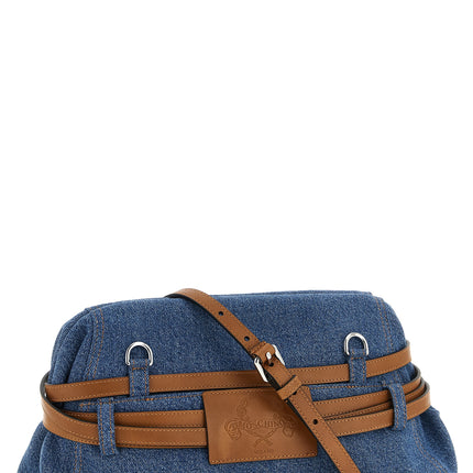 Moschino Blue Cotton Clutch Bag